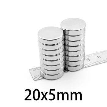 2/5/10/15/20/30BUC 20x5 mm Rundă de pământuri Rare Magnet Neodim N35 Disc de Căutare Magnet 20x5mm Magnet Permanent 20*5 mm