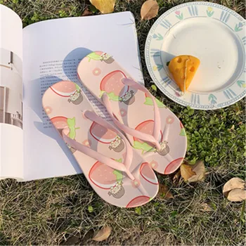 Femei pantofi pentru Vara Moda coreeană Fructe Design Confortabil Papuci Flip Flop Casual Non-Alunecare Pereche de Flip Flops Respirabil Plaja