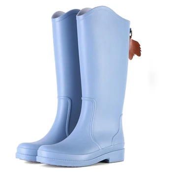 장화 Cauciuc Nou Rainboots Femei Cizme de Ploaie din PVC Slip-on Cizme de Cauciuc Pentru Femei Pantofi Impermeabil anti-alunecare, rezistent la Uzura Apă Cizme