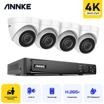 ANNKE 4K Ultra HD POE Sistem de Supraveghere Video 8CH NVR Recorder Cu 8MP Camere de Securitate CCTV Kit de Înregistrare Audio camera Ip
