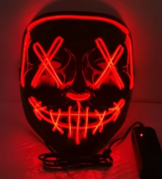 Led Masca Petrecere De Halloween Masca Mascaradă Măști Neon Maske Lumina Să Strălucească În Întuneric Groază Masca Stralucitoare Mască De Culoare Mixt, Masca