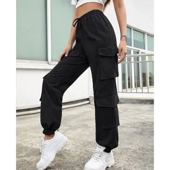 High street hip-hop pantaloni pentru femei tendință pantaloni multi-buzunar strada salopete liber drept jambiere