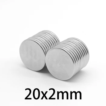 5/10/15/20/30/50/100BUC 20x2 mm Rundă de Căutare Magnet N35 Permanent Magneți din Neodim Disc 20x2mm pământuri Rare Magnet Puternic 20*2