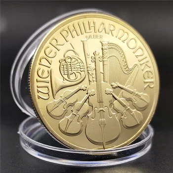 Monedă comemorativă austriacă 2017 Viena, Orchestra Simfonică Medalie de Aur Medalie Comemorativă de Aur Monede de Colecție Acasă Decorare