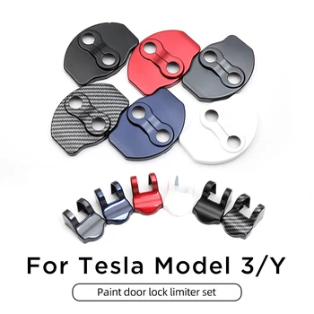 Luckeasy model3 2022 Auto Interior Modificatie Voor Pentru Tesla Model 3 Model Y Masina Deurslot Acoperi ABS Bescherming Cap 8 Stks/set