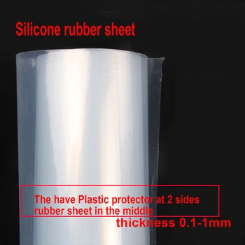 Cauciuc siliconic Foaie film 0.1 0.2 0.3 0.4 0.5 0.6 0.8 1.0 mm grosime 500*500 mm latime placa subtire semi-transparente din Cauciuc