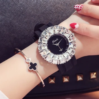 Lux Mare Diamant Doamnelor Ceas De Moda Pentru Femei Bling Cristal Ceasuri Drăguț Banda De Silicon Rochie Casual, Ceasuri Reloj Mujer Ceas