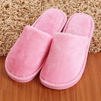 Pluș Moale De Bumbac Drăguț Papuci Pantofi De Cuplu Unisex Non-Alunecare Podea Interior Acasă Cu Blană Papuci De Femei Pantofi Pentru Dormitor