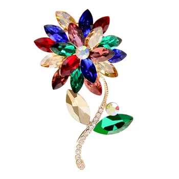 CINDY XIANG Stras de Floarea-soarelui Pentru Femei Broșe Strălucitoare de Cristal Pin Nunta Bijuterii de Moda 6 Culori Noi Disponibile