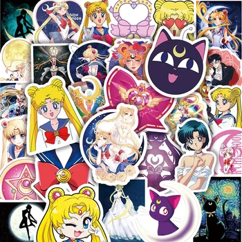 10/30/50/100buc Anime Sailor Moon Autocolante Kawaii Fete DIY Scrapbooking Telefon Depozitare rezistent la apa Autocolant de Desene animate pentru Copii Jucarie