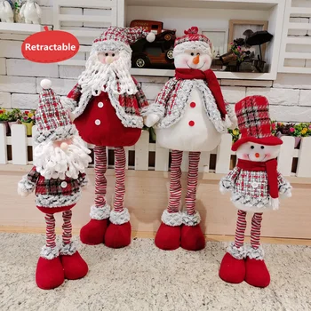 Noul Decor De Crăciun Retractabil Moș Crăciun, Om De Zăpadă Doll Ornamente Decor De Crăciun Cadouri De Vacanță