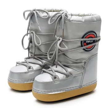 Iarna Cald Gros de Zăpadă Cizme Jumătatea Vițel Slip-on Papuceii Impermeabil anti-Alunecare Platforma Drăguț Casual, Cizme de Iarna Dimensiunea Pantofi 34-42