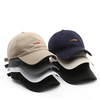 Moda Șapcă de Baseball pentru Bărbați și Femei Retro Tata Pălării de Vară în aer liber Viziere Capac Unisex Snapback Hat Pește Broderie Pălărie