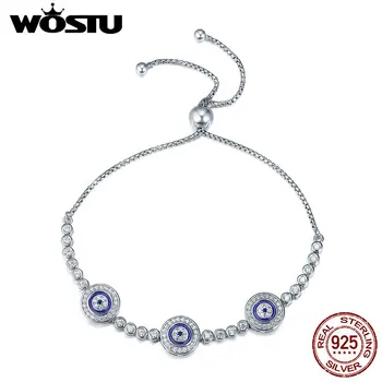 WOSTU Top de Vânzare de Brand de Lux, 100% Argint 925 Samsara Ochi Brățară Pentru Femei, Bărbați Bijuterii Fine Cadou CQB002