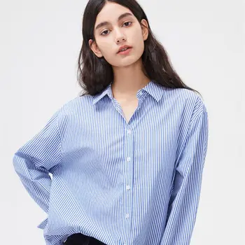 2021 Moda Femei Buton Jos Tricouri De Mari Dimensiuni Maneca Lunga Topuri V Gât De Muncă Casual Bluza Vrac Supradimensionat Blusas Femei Top
