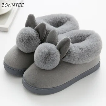 Iarna Papuci De Femei De Moda Cald Minunat Formă De Iepure De Pluș Acasă Pantofi Stil Coreean Femei Chic Fund Gros Platforma Papuci De Casă