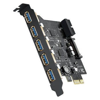 PCI-E USB 3.0 Card 5 x USB 3.0 Porturi USB 3.1 Gen1 PCI Express Card lățime de Bandă de Până la 5 Gbps de Expansiune de 2 Port USB 3.0
