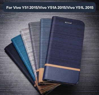 Portofel din Piele PU Caz Pentru Vivo Y51 2015 de Afaceri Telefon Caz Pentru Vivo Y51A 2015 Vivo Y51L 2015 Caz Silicon Moale Capacul din Spate