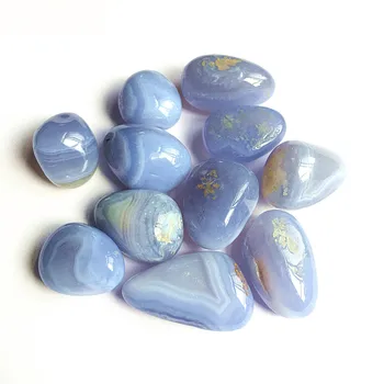 Cristale de vindecare cu pietre naturale Agat Albastru Dantela Scazut Pietre pentru decor acasă 20-30mm