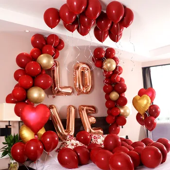 18inch Rosu Metalizat Inima Ruby Agat Roșu Baloane Nunta de Fundal Decorarea Camerei Scrisoare de Dragoste Balon Îndrăgostiților Decor