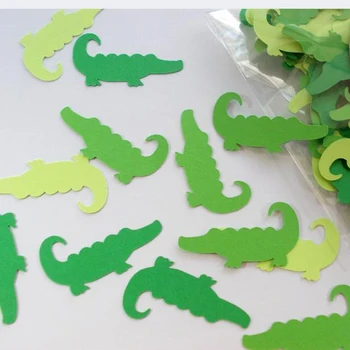 Aligator Confetti, Partidul Decor, Aligator Verde Decupaje, Masă Confetti, 1.5
