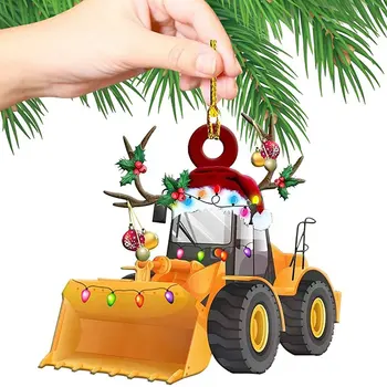 1 Buc Ornamente De Crăciun Pandantiv Decorare De Cadouri Personalizate Familie De Produse Din Lemn, Foc Camion Camion Vehicul Opțional Trafic