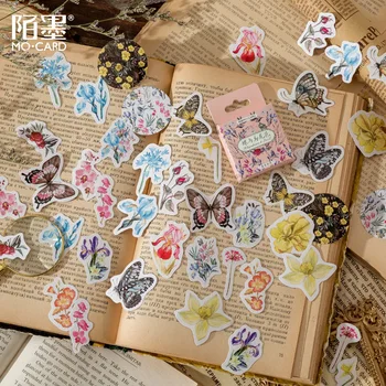 46 buc/set Vintage Butterfly&Iris Decorative Autocolante Diy Scrapbooking Junk Joural Jurnal de Papetărie Sticker Cadou Premii