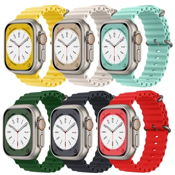 Ocean Trupa Pentru Apple Watch Ultra Curea 49mm 45mm 41mm iwatch trupa 44MM 40 MM Bratara de Silicon apple watch series 3 4 5 6 SE 7 8