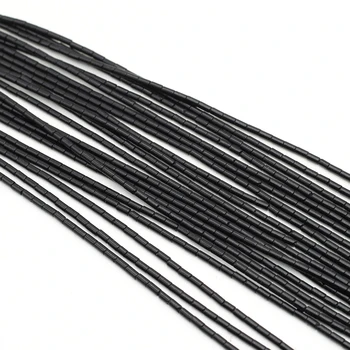 2x4mm Negru Agate Margele Cilindrice din Piatră Naturală Liber Margele Spacer pentru a Face Bijuterii DIY Colier Accesorii Meserii 38cm