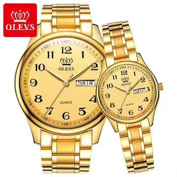 OLEVS Ceas de Cuplu Bărbați Femei din Oțel Inoxidabil Moda Pereche Ceasuri Ceas reloj hombre reloj mujer Digital dial Iubitorii de Ceasuri