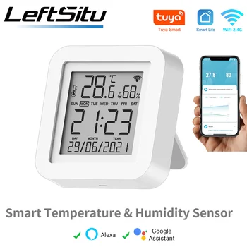 Tuya WIFI Senzor de Temperatură și Umiditate pentru Casa Inteligentă var SmartLife Termometru Cu Suport de Afișare Alexa de Start Google