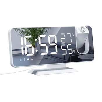 LED Digital Ceas cu Alarmă Ceas de Masa Electronice Ceasuri pentru Desktop USB serviciu de Trezire Radio FM Timp Proiector Temperatura Umiditate Metru