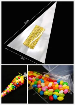 100 de con celofan transparent ambalare saci eco-friendly ciocolata dulce popcorn, pungi de plastic pungi de bomboane