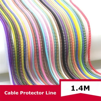 1.4 M Colorate Spirala Încărcător Cablu de Cordon Protector Universal Folie Linie de Date Decor Bobinator Pentru iPhone, Samsung, Huawei, Xiaomi