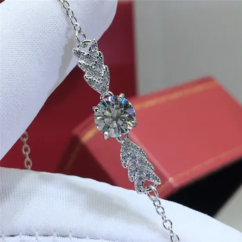 Argint 1 Carat Excelent Tăiat Diamant Trecut Testul D Culoare Claritate Mare Alb Claritate Moissanite Cupidon Săgeată Brățară pentru Femei