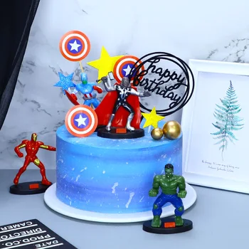 Avengers Tort De Decorare Din Plastic Spiderman Super-Erou Iron Man, Căpitanul America De Decorare Jucării Pentru Copii Cadouri