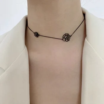 docona Stil coreean Gol Afară de Flori Cravată Colier pentru Femei Elegante Geometrie Petrecere de Nunta Aliaj de Bijuterii Guler en-Gros