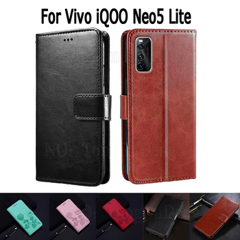 Capac Pentru Vivo iQOO Neo5 Lite Caz V2118A Etui Flip Wallet Stand din Piele Carte Funda Pe iQOO Neo 5 Lite Caz de Carduri Magnetice Hoesje