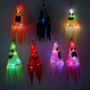 LED-uri de Halloween Lumina Luminos Fata Fantoma Ciudat Atmosfera elemente de Recuzită de Groază Grimasă Stralucitoare Petrecere Recuzită Gradina Decor de Halloween