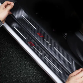 Masina Pragului de Ușă Fibra de Carbon Sticker Portbagaj Spate Garda Spoiler din Fibra de Carbon Autocolant pentru ST Linie de Accesorii Auto