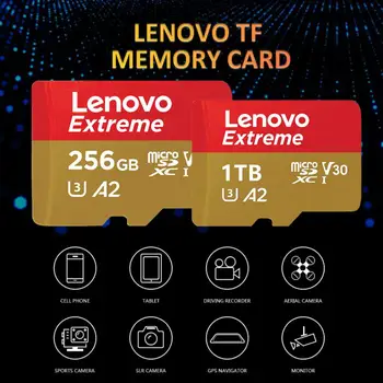 Original Lenovo Mare Viteză 2.0 Micro Sd Card de Clasa 10 Tf Card de 16GB/32GB/64GB/128GB/256GB/512GB de memorie MicroSD Card de Memorie aparat de Fotografiat Telefon
