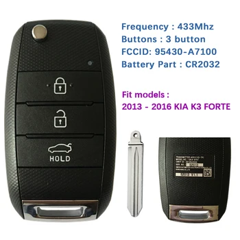 CN051006 Original 3 Butonul de 433 MHZ 2013 - 2016 KIA K3 Forte de la Distanță Flip-Cheie OKA-870T(DZ) FCCID 95430-A7100