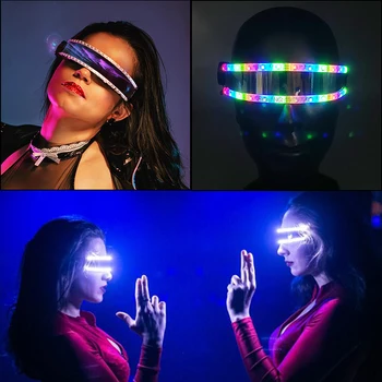 Noua Moda Ochelari cu LED-uri Intermitente de Lumina Paharele DJ Bar de Noapte Petrecere Costum Ochelari Spectacol de Dans de Iluminat elemente de Recuzită