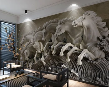 beibehang Personalizate modern de trei-dimensional de relief cal ecran nou Chinezesc dormitor, camera de zi tapet de fundal