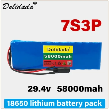 24V 58ah 7s3p 18650 baterie litiu-ion de 29.4 V 58000mah biciclete electrice moped / electric / acumulator litiu-ion Personalizabil plug