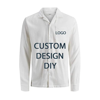 Imprimare la Cerere POD design personalizat Logo-ul de imprimare 3d barbati maneca lunga cubanez guler camasa