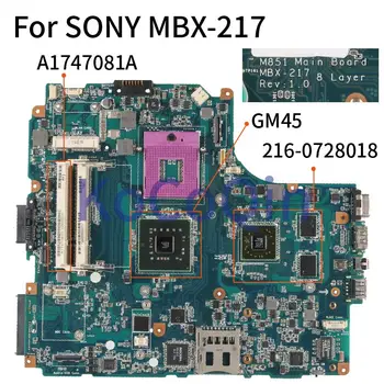 MBX-217 Pentru SONY VGN-NW11S 238 71E 51FB 31F MBX-217 204 205 218 Placa de baza Laptop A1747081A M851 GM45 DDR2 Placa de baza