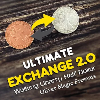 Ultimate Schimb 2.0 (Mers Pe Jos Libertate Jumătate De Dolar) Trucuri Magice Cu Monede Schimba Magia Magician Aproape Iluzii Pusti De Recuzită