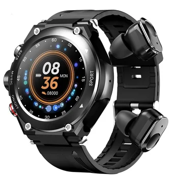 Noi 2 in 1 setul cu Cască Ceas Inteligent Bărbați TWS Bluetooth 5.0 Cască de Apel Muzica Temperatura Corpului DIY Fata Ceas Sport Smartwatch cel Mai bun