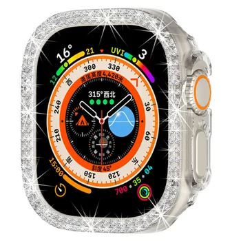 2022 Moda Ceas cu Diamante Caz pentru Apple iWatch Ultra 49mm Simplă Protecție Completă pentru iWatch 8 7 Acoperi